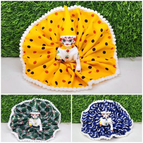 Laddu Gopal Multicolor Cotton Dress Set